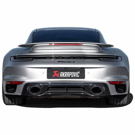 Akrapovic 20+ Porsche 911 Turbo/Turbo S (992) Slip-On Race Line (Titanium) w/Black Titanium Tips - S-PO/TI/19-TPB