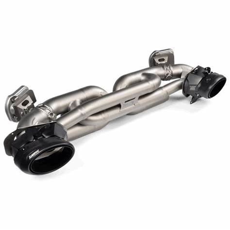 Akrapovic 20+ Porsche 911 Turbo/Turbo S (992) Slip-On Race Line (Titanium) w/Black Titanium Tips - S-PO/TI/19-TPB