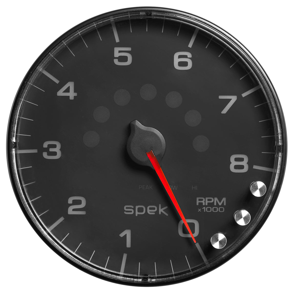 Autometer Spek-Pro Gauge Tachometer 5in 8K Rpm W/Shift Light & Peak Mem Black/Black - P238328