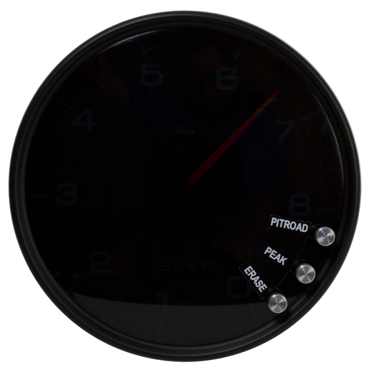 Autometer Spek-Pro Gauge Tachometer 5in 8K Rpm W/Shift Light & Peak Mem Black/Smoke/Black - P23852