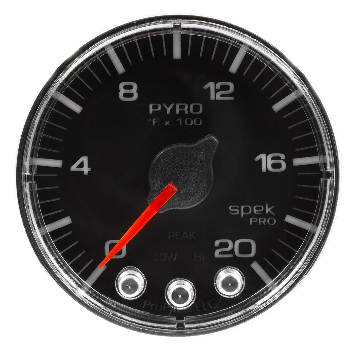Autometer Spek-Pro Gauge Pyro. (Egt) 2 1/16in 2000f Stepper Motor W/Peak & Warn Blk/Chrm - P310318
