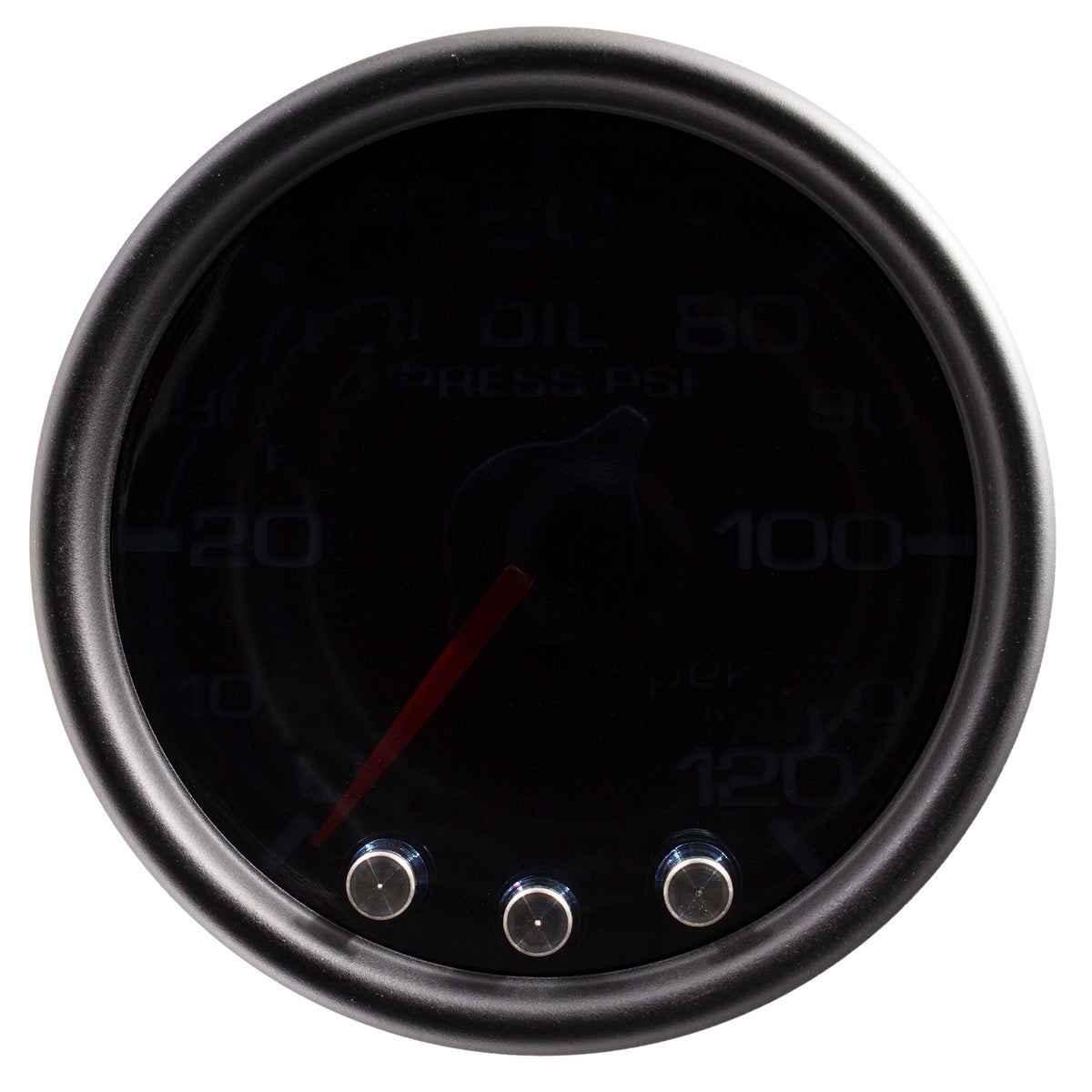 Autometer Spek-Pro Gauge Oil Press 2 1/16in 120psi Stepper Motor W/Peak & Warn Blk/Smoke/Blk - P32552