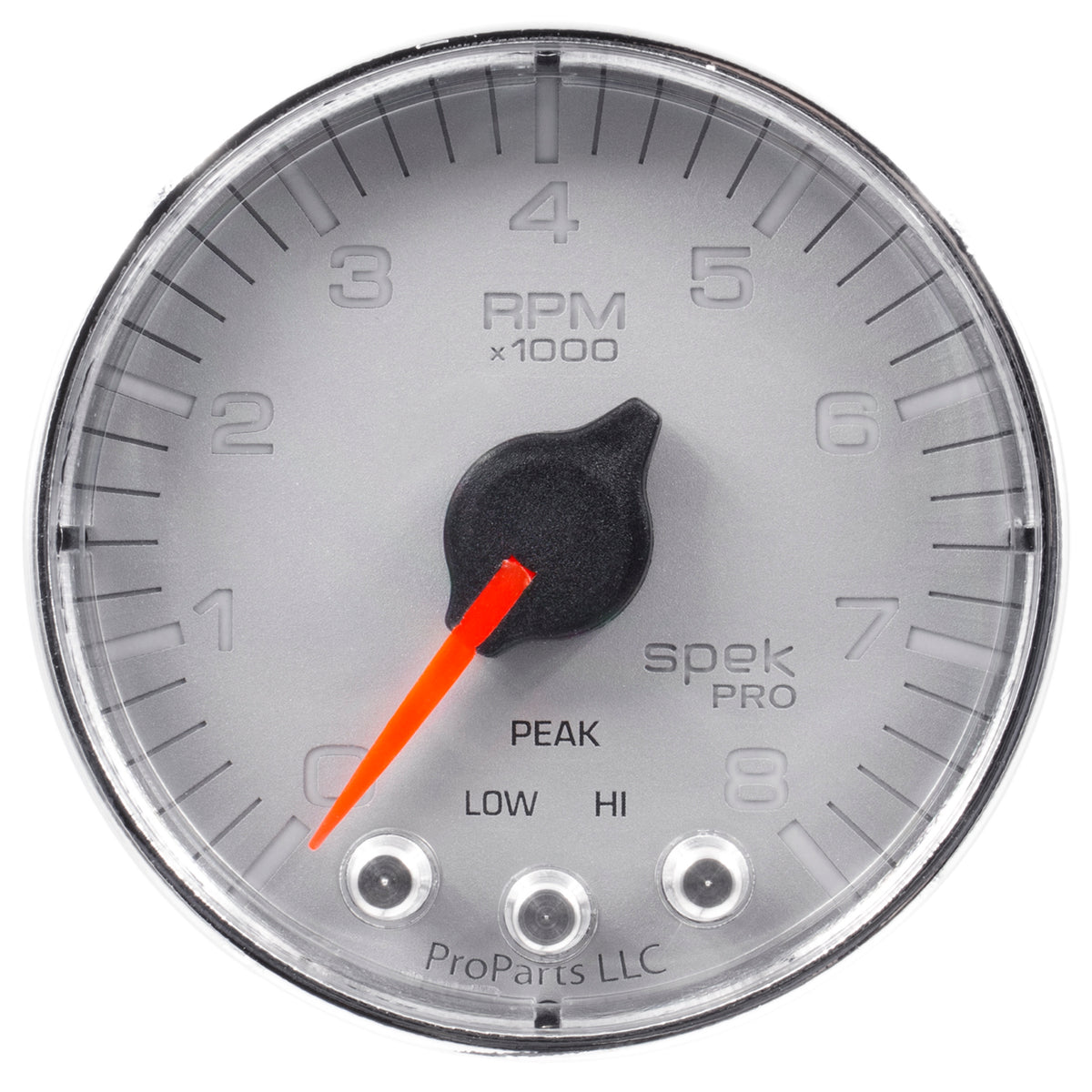 Autometer Spek-Pro Gauge Tach 2 1/16in 8K Rpm W/ Shift Light & Peak Mem Slvr/Chrm - P334218