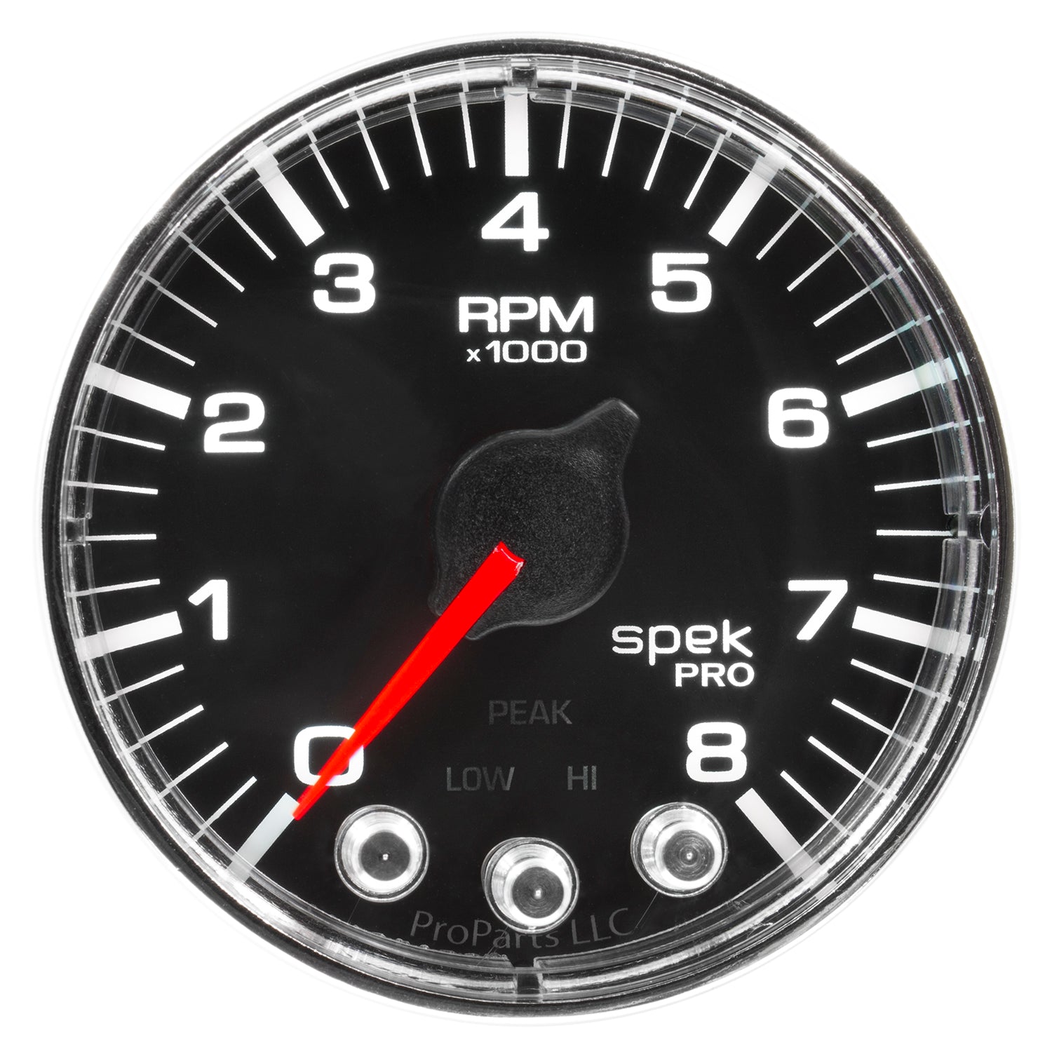 Autometer Spek-Pro Gauge Tach 2 1/16in 8K Rpm W/ Shift Light & Peak Mem Blk/Chrm - P334318