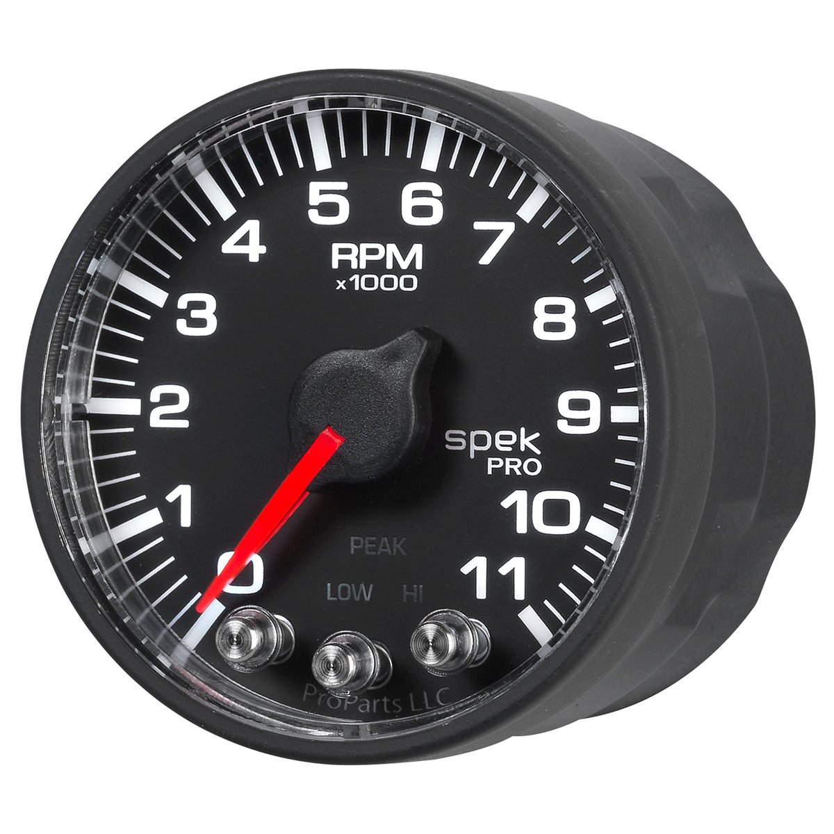 Autometer Spek-Pro Gauge Tach 2 1/16in 11K Rpm W/ Shift Light & Peak Mem - Blk/Blk - P336328