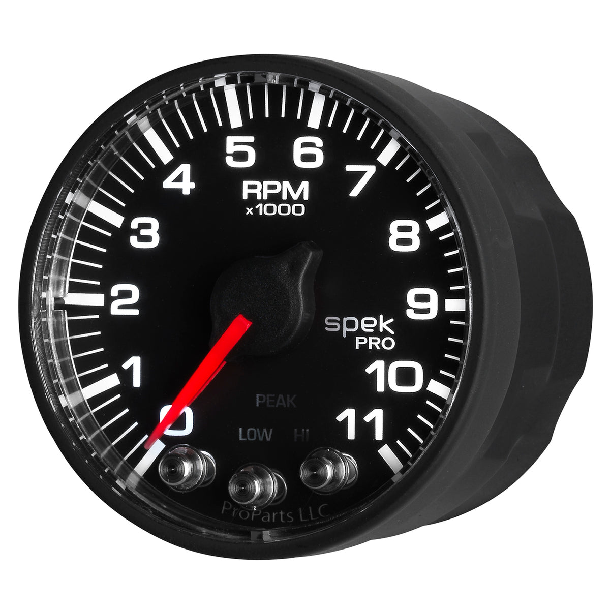 Autometer Spek-Pro Gauge Tach 2 1/16in 11K Rpm W/ Shift Light & Peak Mem - Blk/Blk - P336328