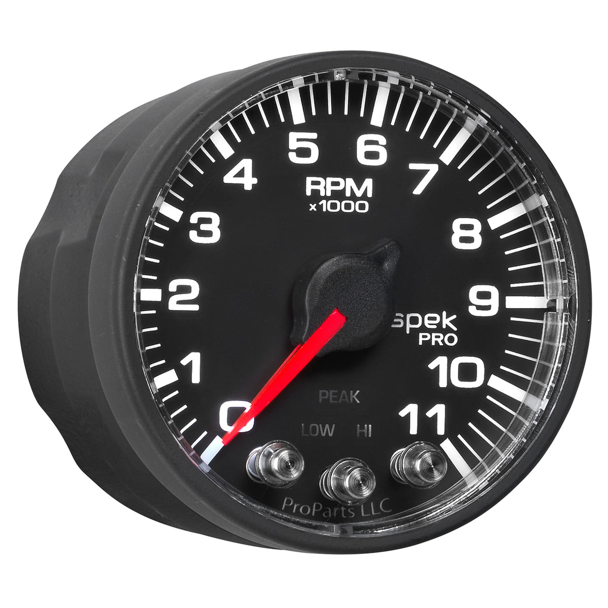Autometer Spek-Pro Gauge Tach 2 1/16in 11K Rpm W/ Shift Light & Peak Mem - Blk/Blk - P336328