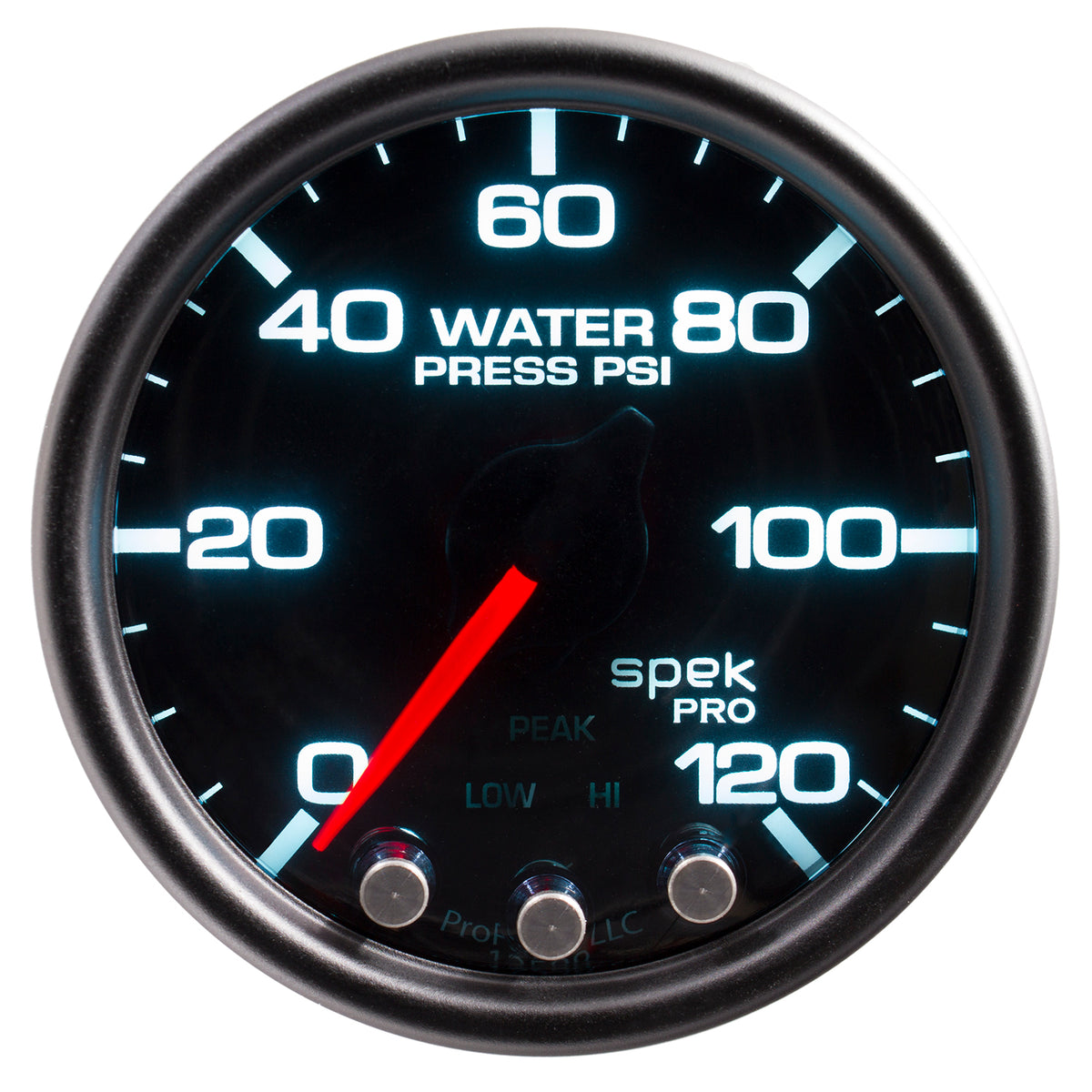 Autometer Spek-Pro Gauge Water Press 2 1/16in 120psi Stepper Motor W/Peak & Warn Blk/Smoke/Blk - P34552