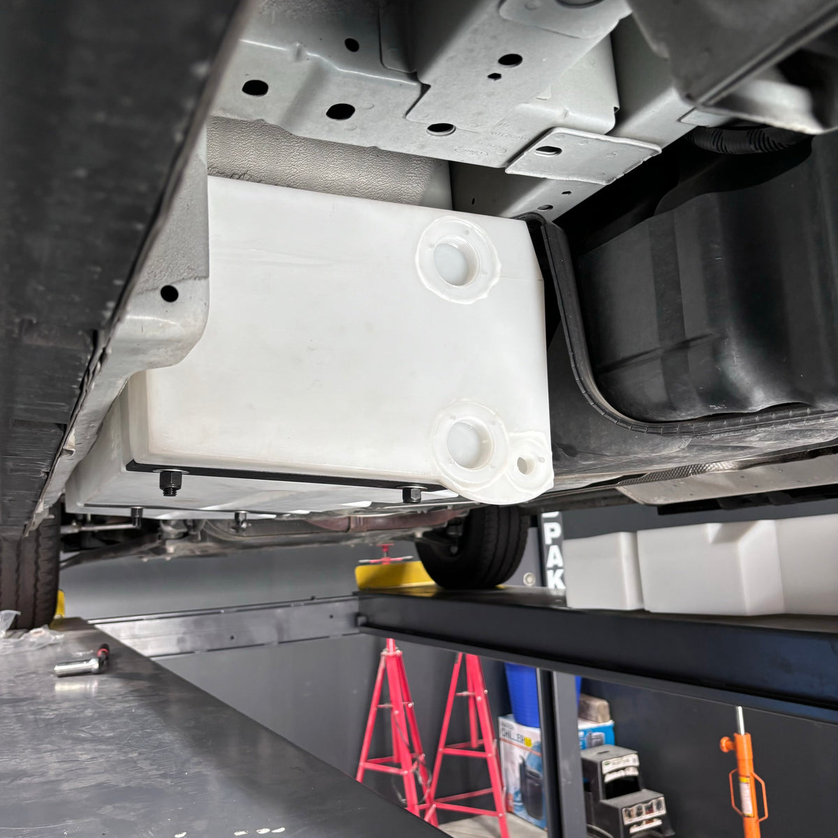 S&amp;B 22 Gallon Drivers Side Undercarriage Fresh/Grey Water Tank for 2015-2024 Ford Transit 148&quot; &amp; 148&quot; EXT - 10-3016