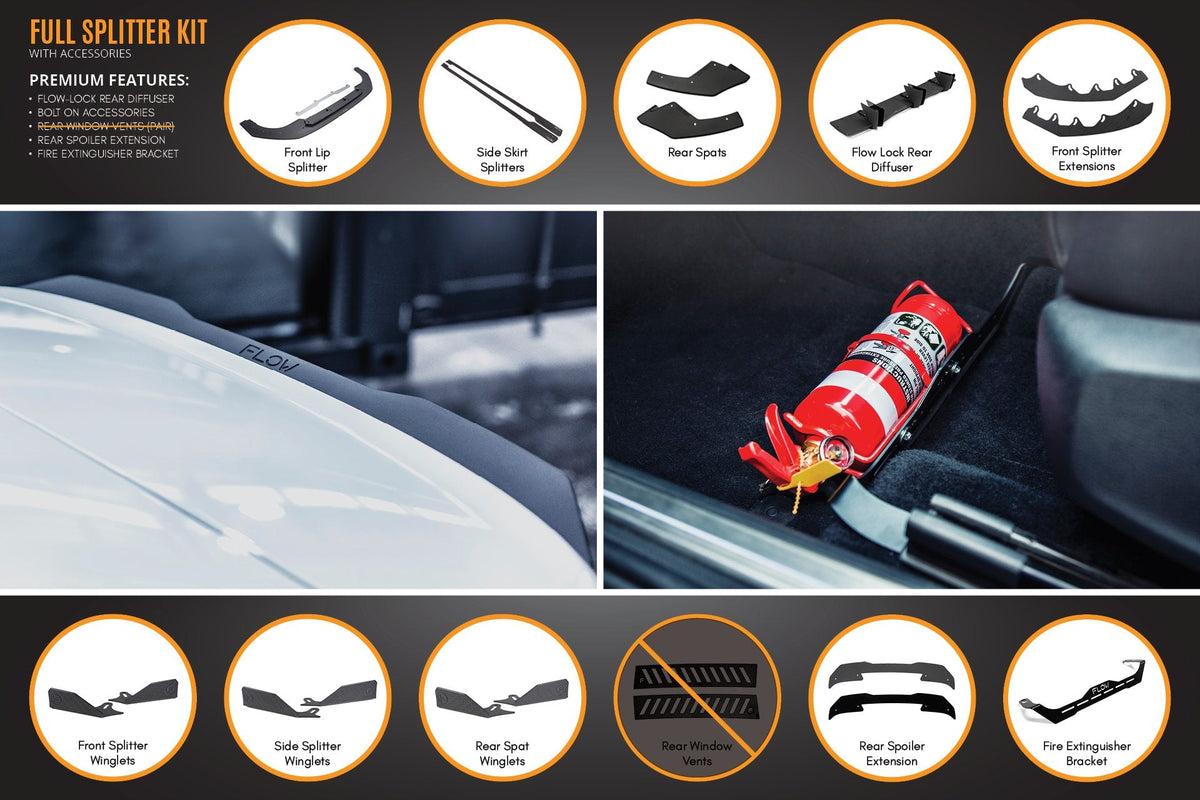 Flow Designs - MK8 Golf GTI Full Lip Splitter Set