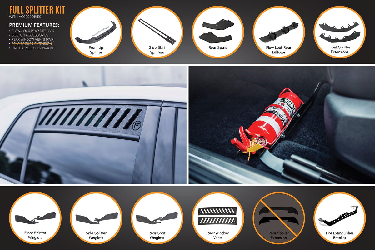 Flow Designs - MK8 Golf GTI Full Lip Splitter Set