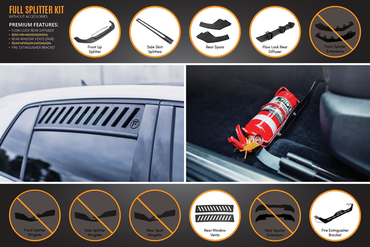 Flow Designs - MK8 Golf GTI Full Lip Splitter Set