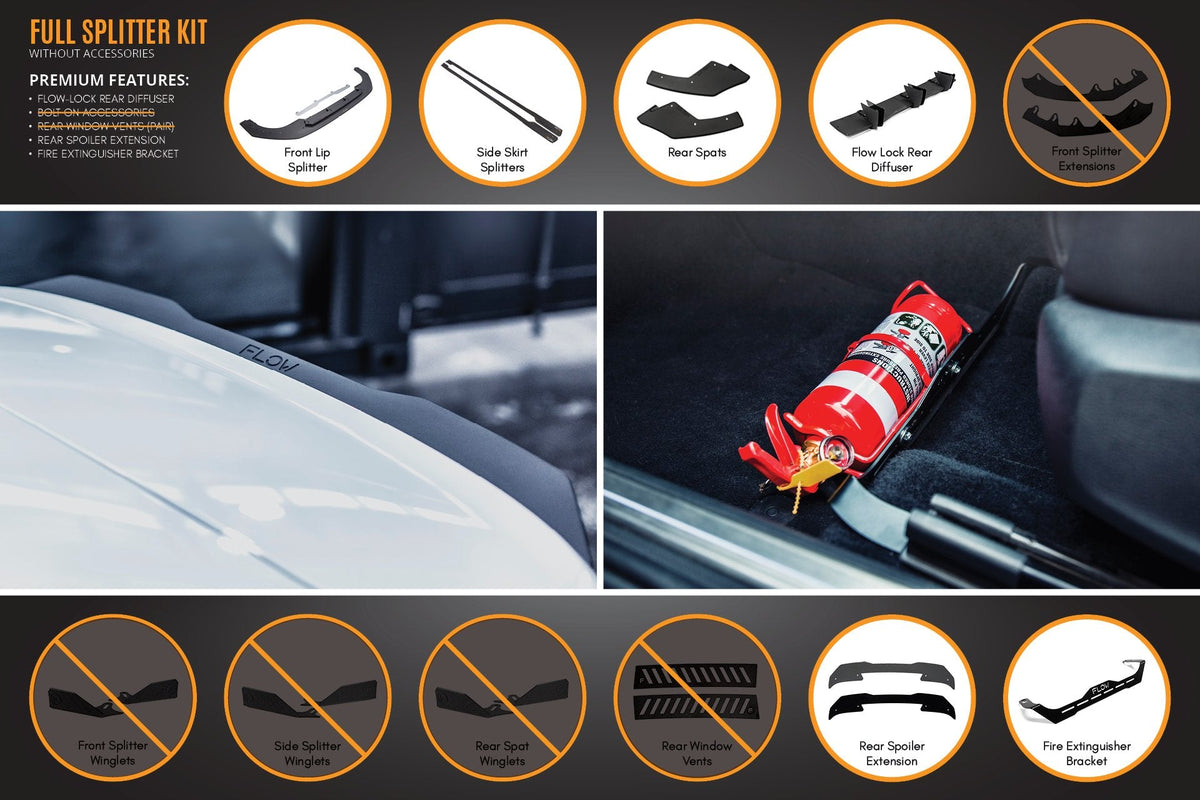 Flow Designs - MK8 Golf GTI Full Lip Splitter Set