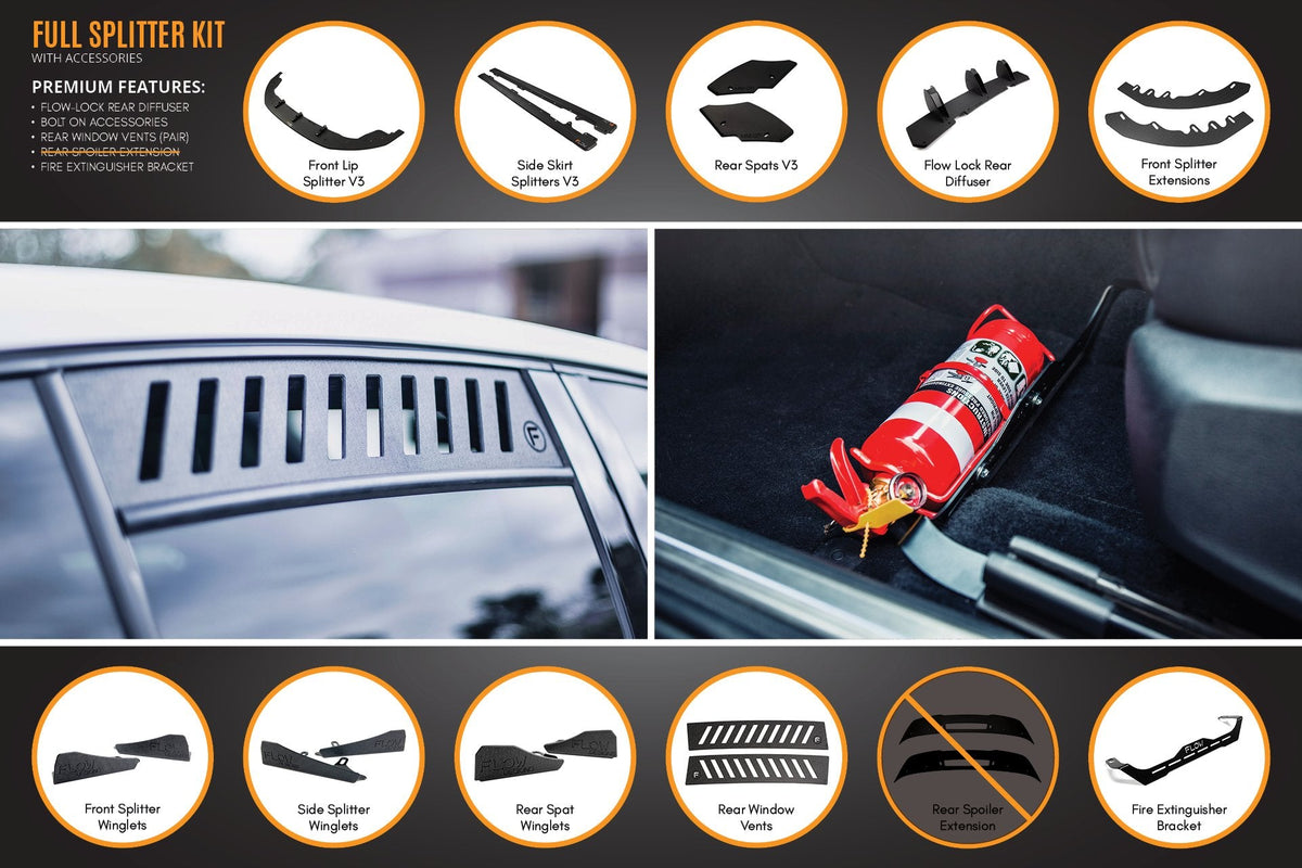 Flow Designs - MK6 Golf GTI Full Lip Splitter Set