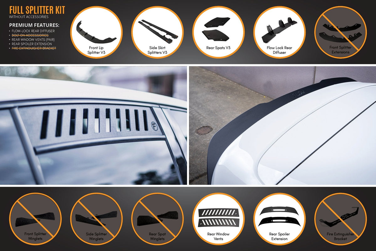 Flow Designs - MK6 Golf GTI Full Lip Splitter Set