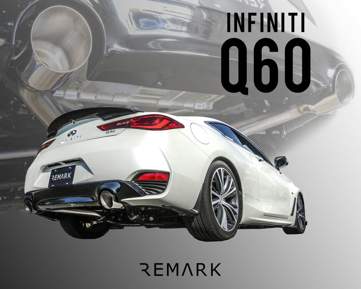 Remark 2017+ Infiniti Q60 Axle Back Exhaust w/Burnt Stainless Double Wall Tip - RO-TTQ6-D
