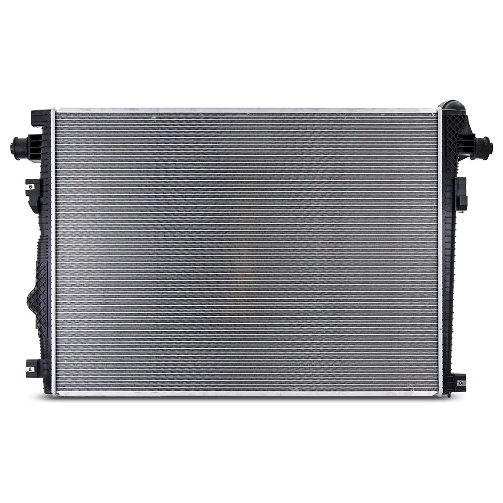 Mishimoto 11-16 Ford F250 6.7L Powerstroke Primary Plastic Radiator - R13230 for 2011-2016 Ford F 250 - angle view
