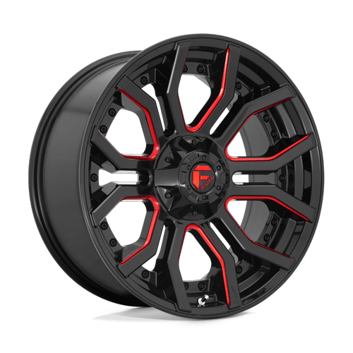 Fuel Off-Road Aluminum Wheels 20X9 Rage D712 Gloss Black W/ Red Tint