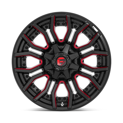 Fuel Off-Road Aluminum Wheels 20X10 Rage D712 Gloss Black W/ Red Tint