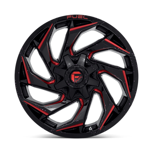 Fuel Off-Road D755 20X9 Gloss Black Milled W/ Red Tint 8x180 +20mm