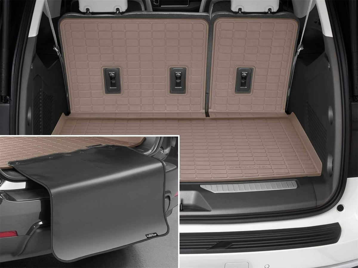 Weathertech - SeatBack Cargo Liner HP w/Bumper Protector - Tan Behind 3rd Row Seating 21 Suburban / 21 Yukon - 411750IMS