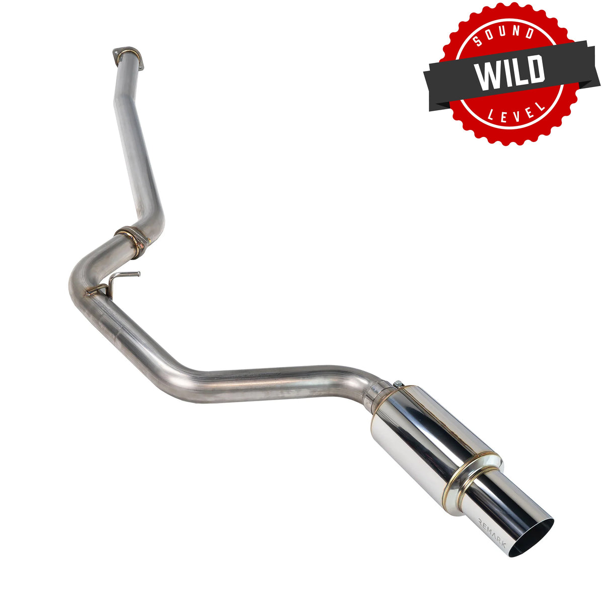 Remark 08-14 Subaru WRX / STI Hatch Cat-Back Exhaust R1 Spec Single Exit Stainless Steel - RK-C1076S-02