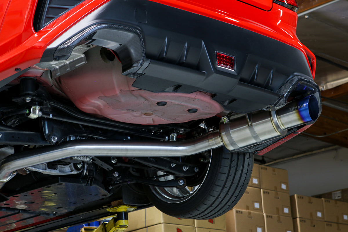 REMARK 2022+ Subaru WRX VB Catback Exhaust - R1 Spec Single-Exit Full Titanium (Resonated) - RK-C1076S-03TFC