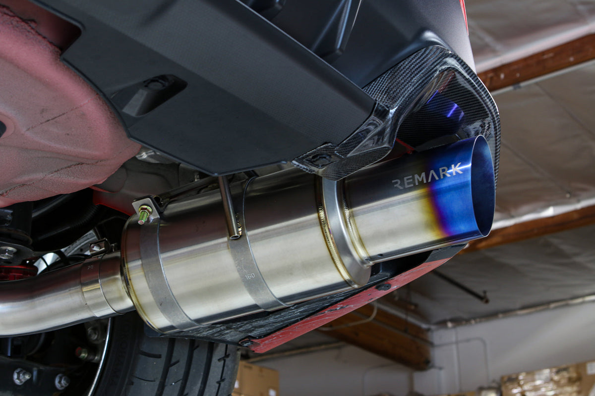 REMARK 2022+ Subaru WRX VB Catback Exhaust - R1 Spec Single-Exit Full Titanium (Resonated) - RK-C1076S-03TFC