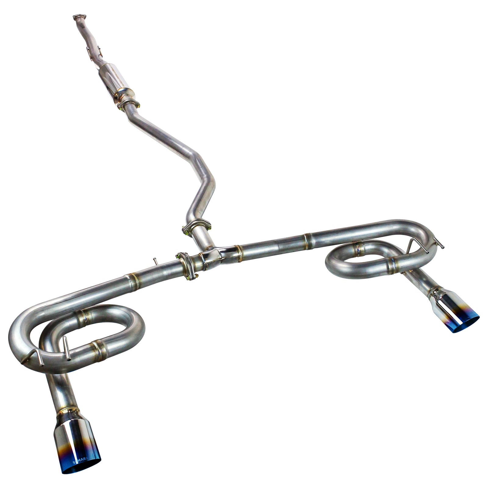Remark 2022+ Honda Civic Sport Sedan (FE2) Catback Exhaust - Dual Burnt Stainless Steel Tips - RK-C2063H-11T