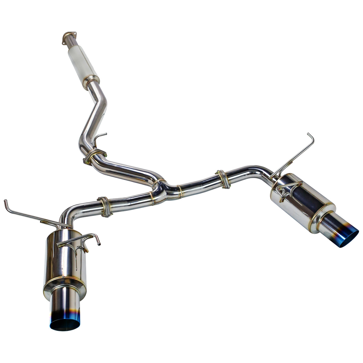 REMARK 2022+ Subaru WRX (VB) Catback Exhaust - Dual R1 Spec Burnt Stainless (Resonated) - RK-C2076S-03TC