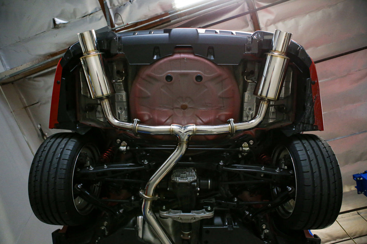 REMARK 2022+ Subaru WRX (VB) Catback Exhaust - Dual R1 Spec Burnt Stainless (Resonated) - RK-C2076S-03TC