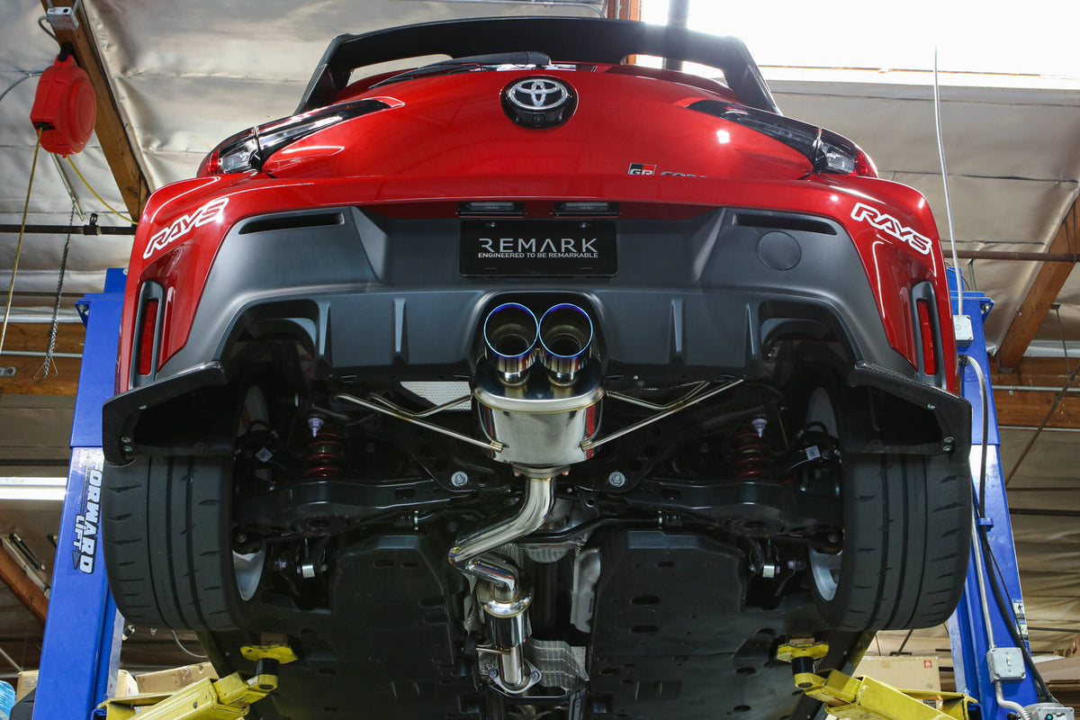REMARK 23+ Toyota GR Corolla Dual Center Exit w/ Resonator Stainless Steel Catback Exhaust - RK-C2076T-05C