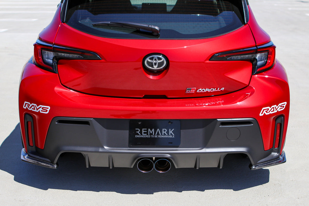 REMARK 23+ Toyota GR Corolla Dual Center Exit w/ Resonator Stainless Steel Catback Exhaust - RK-C2076T-05C