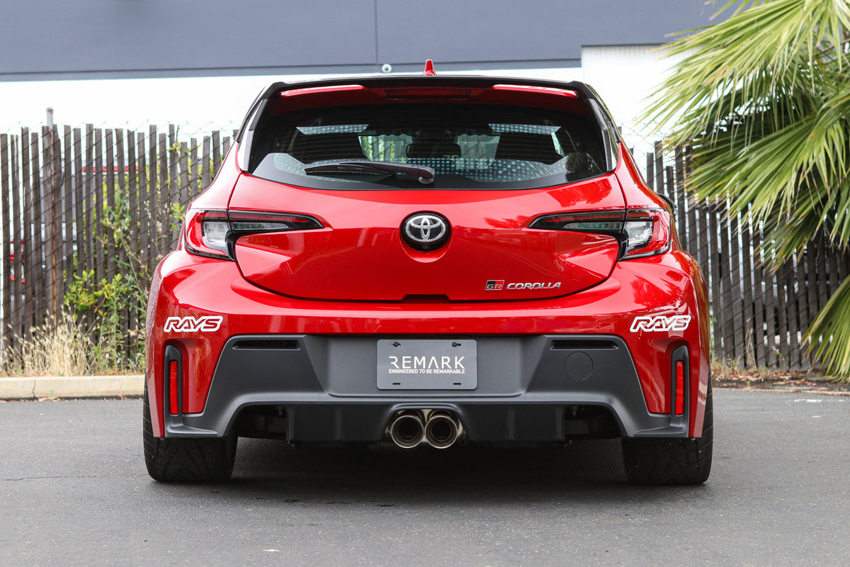 REMARK 23+ Toyota GR Corolla Catback Exhaust - Dual Tips Center Exit (Burnt SS) - RK-C2076T-05T