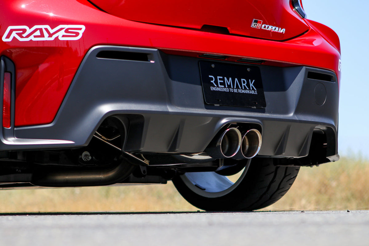 REMARK 23+ Toyota GR Corolla Catback Exhaust - Dual Tips Center Exit (Burnt SS) - RK-C2076T-05T