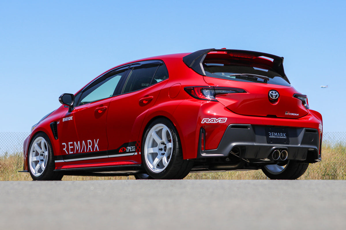 REMARK 23+ Toyota GR Corolla Catback Exhaust - Dual Tips Center Exit (Burnt SS) - RK-C2076T-05T