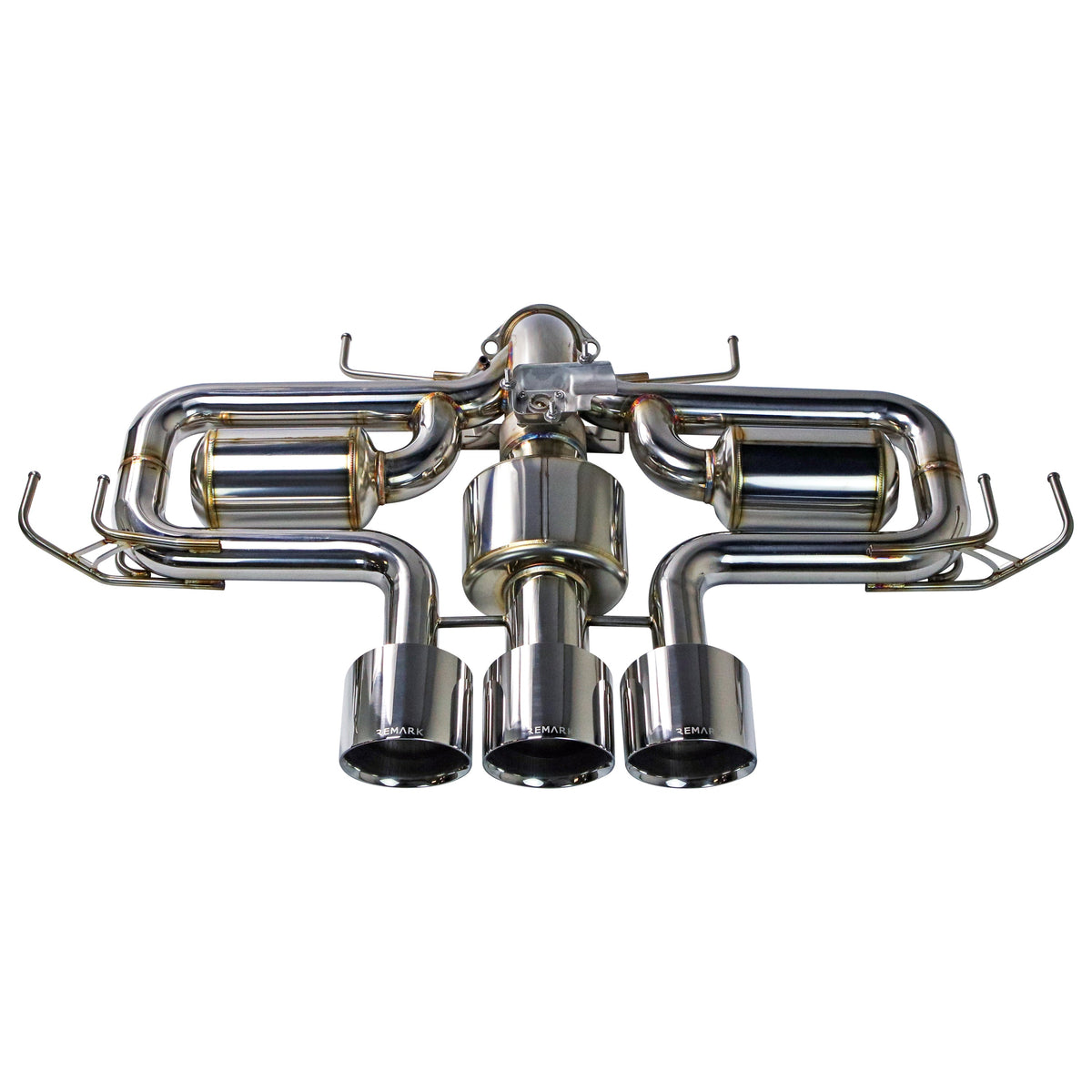 Remark 2023+ Honda Civic Type-R (FL5) Triple Tip Catback Exhaust w/ Triple Tip & Front Pipe - RK-C3076H-09