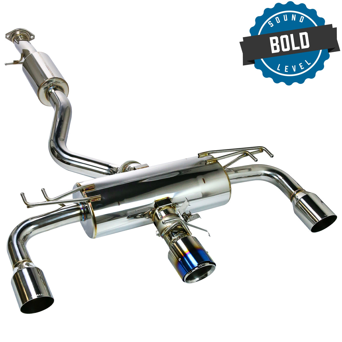 Remark 2023+ Toyota GR Corolla Elite Spec Cat-Back Exhaust w/ Outer Polished & Center Burned TI Tips - RK-C3076T-05