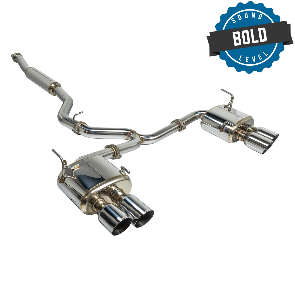Remark 2015+ Subaru WRX/STi 4in Quad Cat-Back Exhaust Stainless Single Non-Resonated - RK-C4076S-01