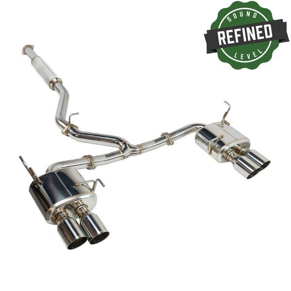 REMARK Catback Exhaust, Subaru WRX VB - Stainless Single 4 Quad Tips (Resonated) - RK-C4076S-02C