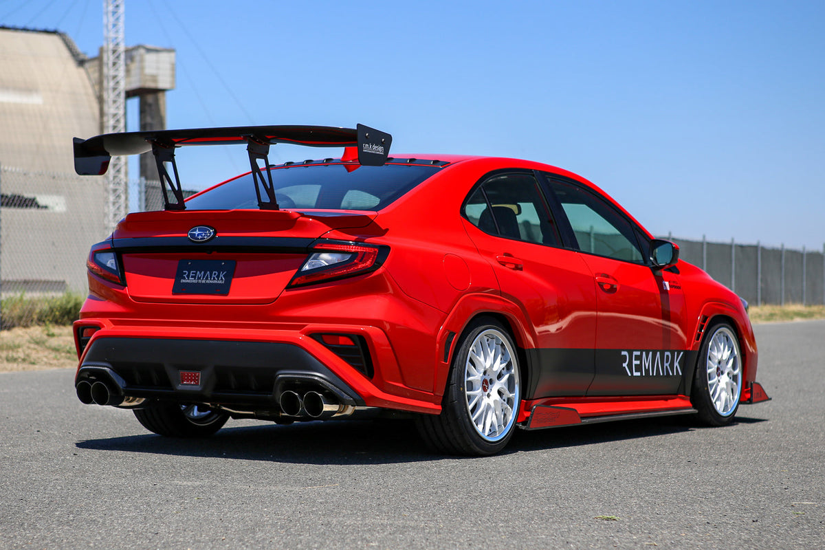 REMARK Catback Exhaust, Subaru WRX VB - Stainless Single 4 Quad Tips (Resonated) - RK-C4076S-02C