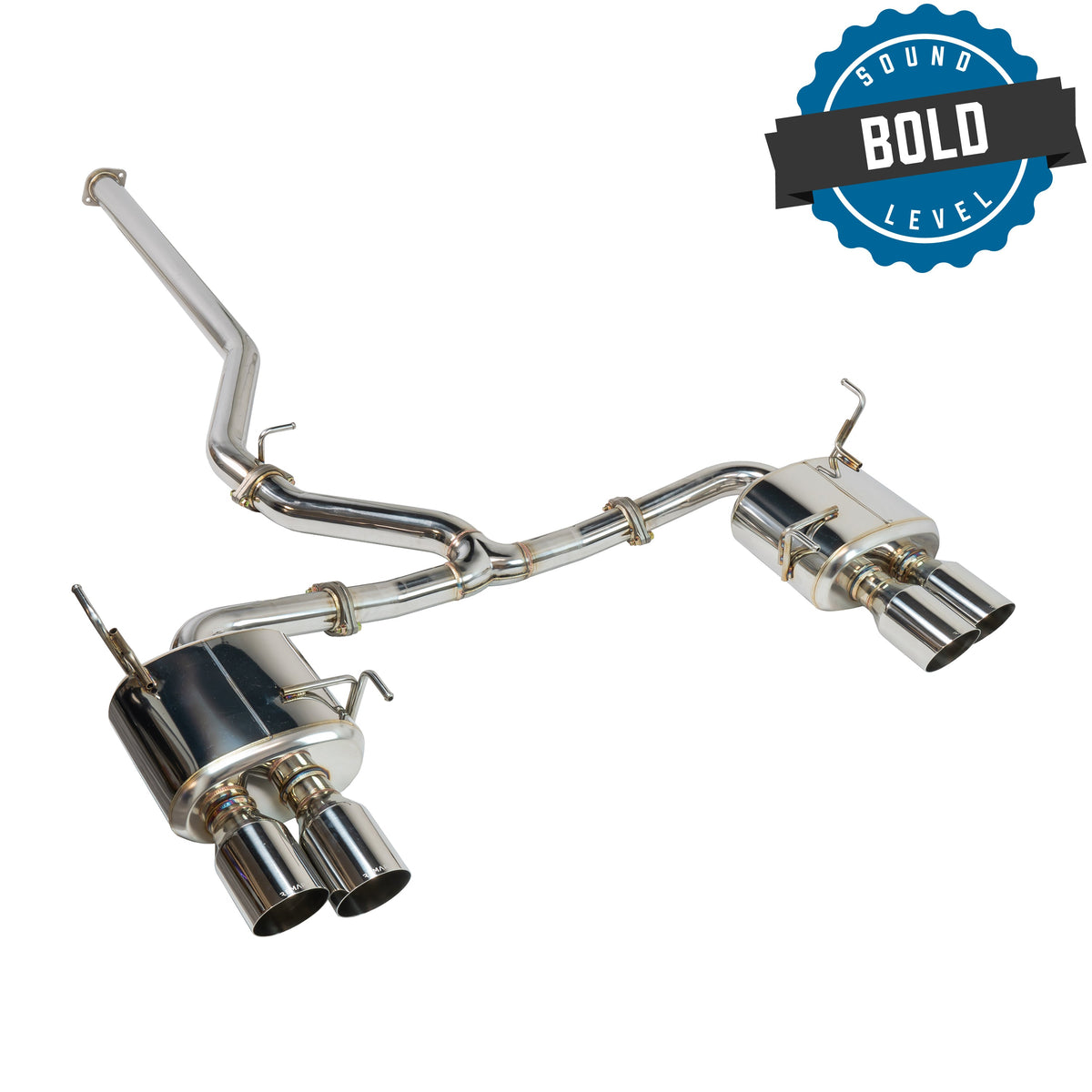 Remark 22+ Subaru WRX (VB) Sports Touring Spec - 4in. SS Quad Tips (Non-Resonated) - RK-C4076S-02