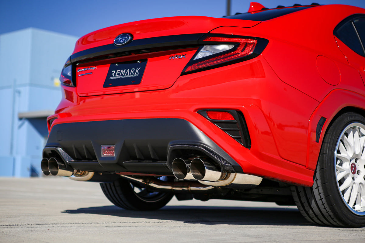 Remark 2022+ Subaru WRX Carbon Fiber Exhaust Finisher - Gloss Finish - RMK-05-EC01S-02