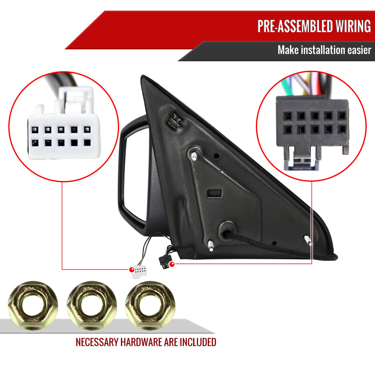 Spec-D Tuning - 2013-2019 Dodge RAM Chrome Power Adjustable, Auto-Fold, & Heated Side Mirror w/ LED Turn Signal & Puddle Light - Driver Side Only - RMV-RAM13CHP-AT-FS-L