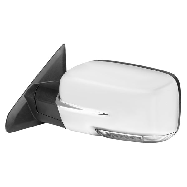 Spec-D Tuning - 2013-2019 Dodge RAM Chrome Power Adjustable, Auto-Fold, & Heated Side Mirror w/ LED Turn Signal & Puddle Light - Driver Side Only - RMV-RAM13CHP-AT-FS-L
