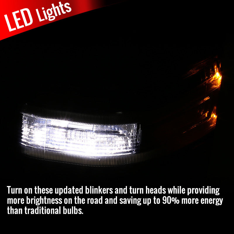 Spec-D Tuning - 2017-2019 Ford F-250/F-350/F-450/F-550 Power Adjustable, Heated, BSM, ATS, & Manual Extendable Towing Mirrors w/ Smoked Lens LED Turn Signal, Clearance, & Auxiliary Lights - RMX-F25017F2GH-P-FS