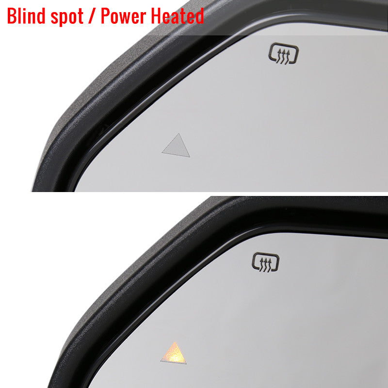 Spec-D Tuning - 2017-2019 Ford F-250/F-350/F-450/F-550 Power Adjustable, Heated, BSM, ATS, & Manual Extendable Towing Mirrors w/ Smoked Lens LED Turn Signal, Clearance, & Auxiliary Lights - RMX-F25017F2GH-P-FS