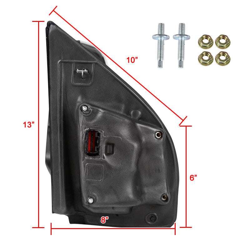 Spec-D Tuning - 2017-2019 Ford F-250/F-350/F-450/F-550 Power Adjustable, Heated, BSM, ATS, & Manual Extendable Towing Mirrors w/ Smoked Lens LED Turn Signal, Clearance, & Auxiliary Lights - RMX-F25017F2GH-P-FS