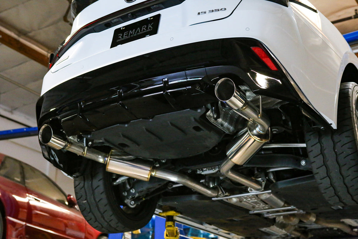 REMARK 2021+ Lexus IS300/ IS350 Axleback Exhaust - Stainless Double Wall Tip (Muffler Version) - RO-TSE4-DM