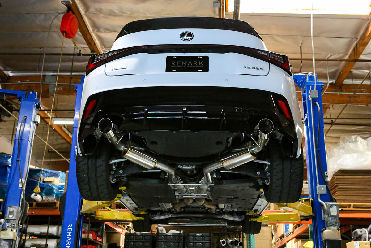 REMARK 2021+ Lexus IS300/ IS350 Axleback Exhaust - Burnt Stainless Double Wall Tip (Muffler Version) - RO-TTE4-DM